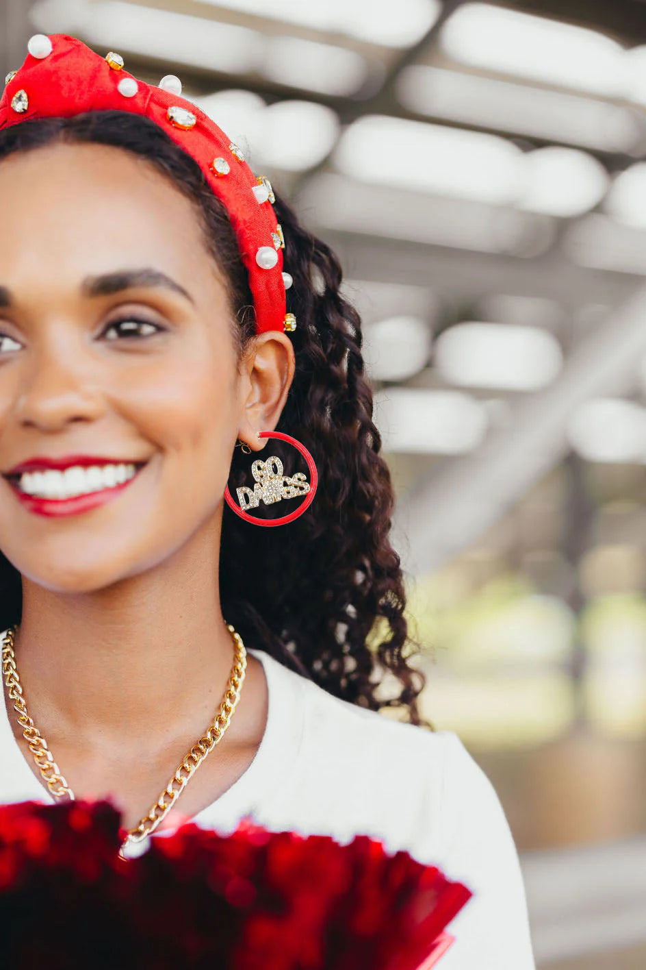 Brianna Cannon - Pavé Hoop Earrings - Univ of Tennessee - GO DAWGS - Findlay Rowe Designs