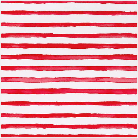 Caspari - Wrapping Paper - Painterly Stripe Red and White - Findlay Rowe Designs