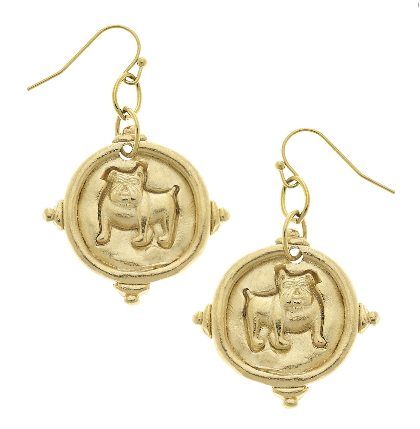 Susan Shaw - Bulldog Gold Drop Earring - Findlay Rowe Designs