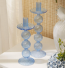 Candlestick - Hand-Blown Glass - Blue