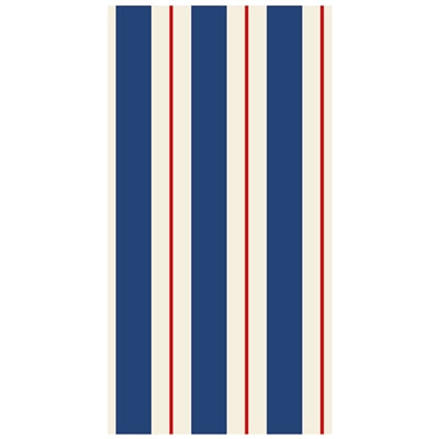 Hester & Cook - Navy & Red Awning Stripe Guest Napkin - Pack Of 16 - Findlay Rowe Designs