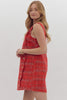 Dress - Tweed Plaid Sleeveless - Red - Findlay Rowe Designs