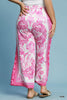 Pants - Floral Wide Leg - Pink