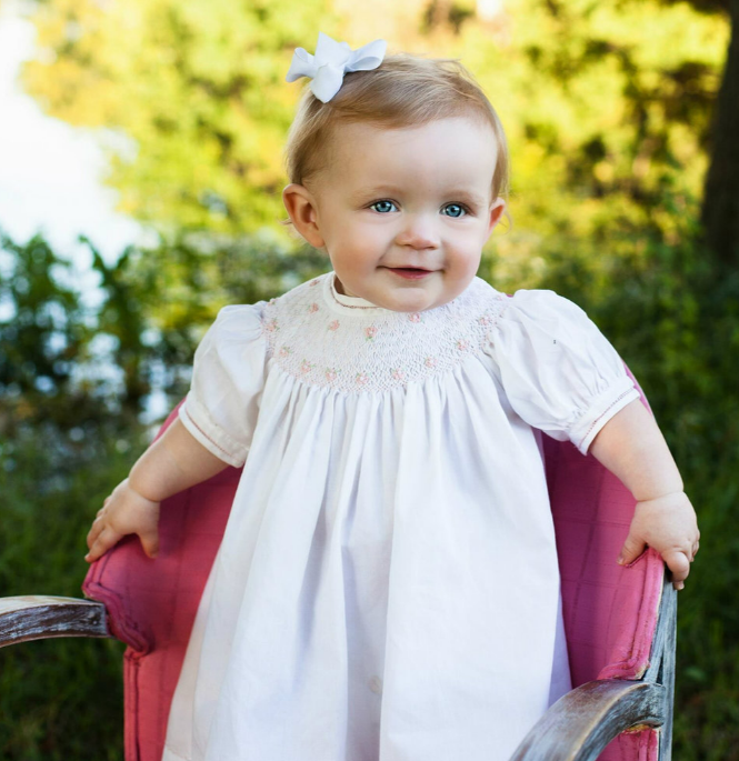 Feltman Brothers - Girls - Dress Pearl Flower Bishop White - 3mo - Findlay Rowe Designs