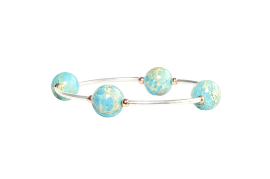 Made as Intended - Bracelet - Blue Jasper - Gold