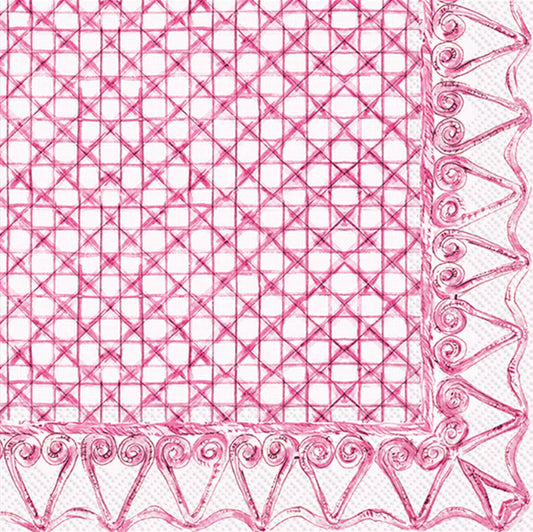 Napkin - Cocktail - Botanical Cane - Pink