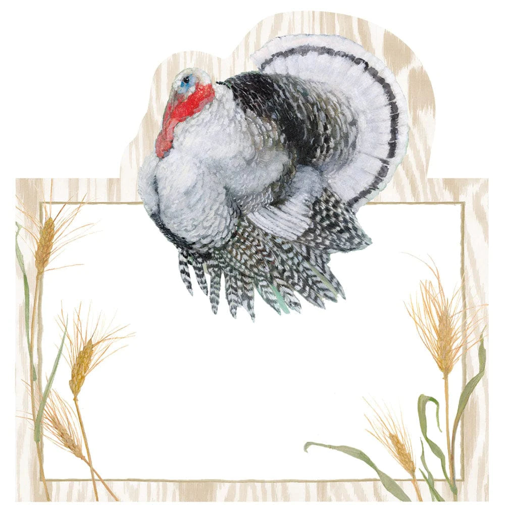 Homestead Turkey Taupe Die-Cut Place Cards - 8 Per Package - Findlay Rowe Designs