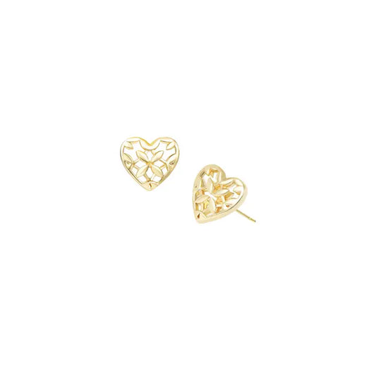 Natalie Wood - Earring - Believer Heart Stud - Gold