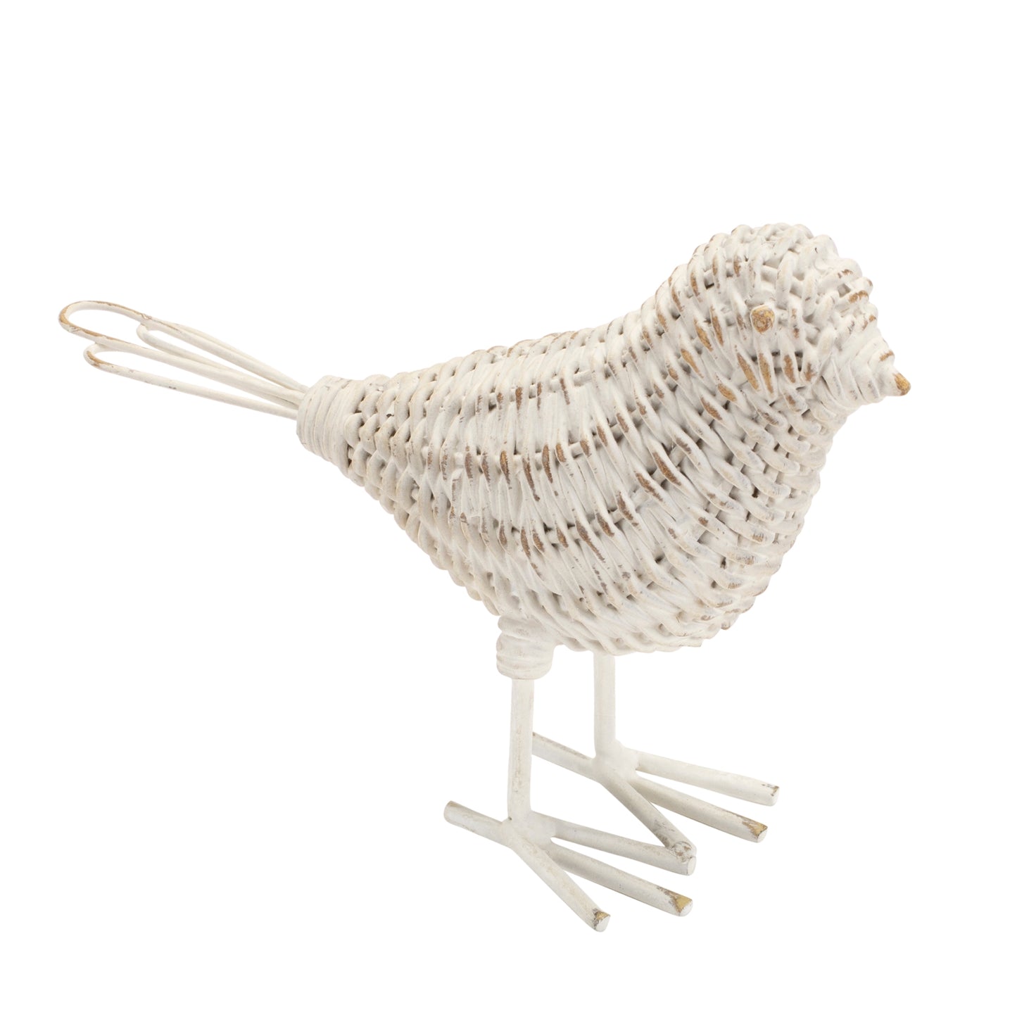 Basketweave Bird White Resin and Metal - Findlay Rowe Designs