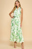 Dress - Sleeveless Midi - Palm Leaves