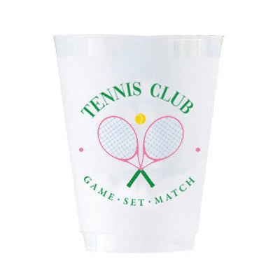 Party Cups - Frosted - Tennis Club - Set 8 - Findlay Rowe Designs