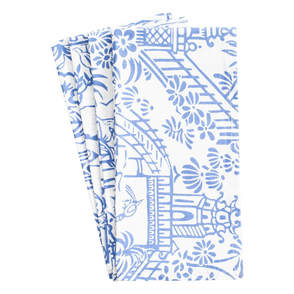 Caspari - Napkins - Cloth Dinner - Pagoda Toile Blue & White