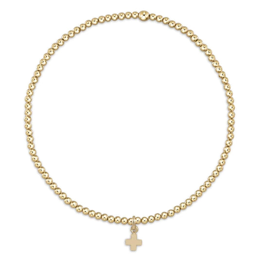 Enewton - Classic Gold 2mm Bead Bracelet - Signature Cross Small Gold Charm - Findlay Rowe Designs