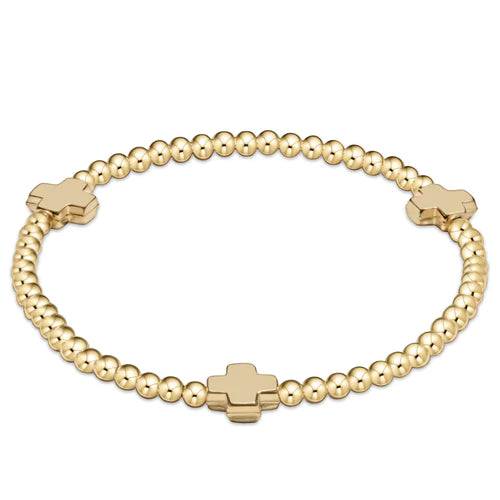 Enewton Extends - Signature Cross Gold 3mm Bead Bracelet - Findlay Rowe Designs