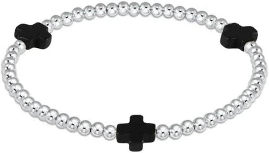 Enewton Extends - Signature Cross Sterling 3mm Bead Bracelet - Onyx - Findlay Rowe Designs