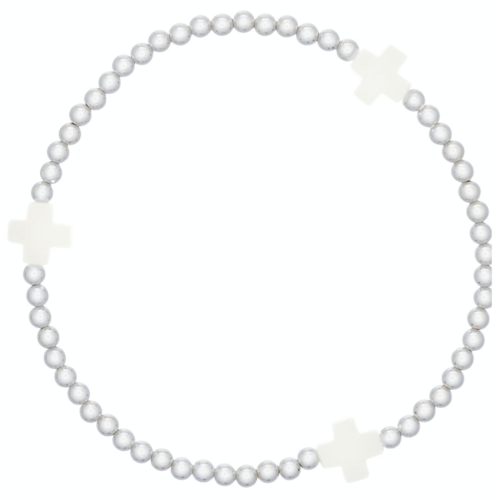 Enewton Extends - Signature Cross Sterling 3mm Bead Bracelet - Off-White - Findlay Rowe Designs