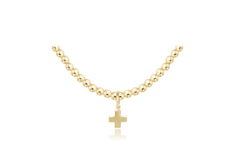 Enewton - 15in Choker Classic Gold 3mm Bead - Signature Cross