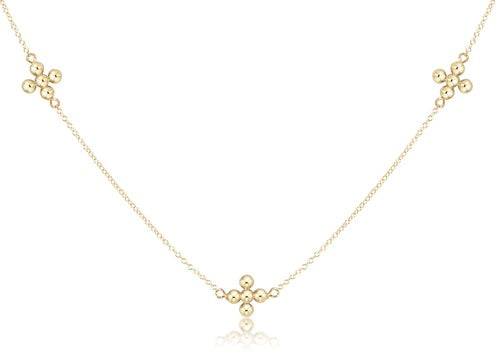 Enewton - Choker Simplicity Chain Gold - Classic Beaded Signature Cross Gold - Findlay Rowe Designs