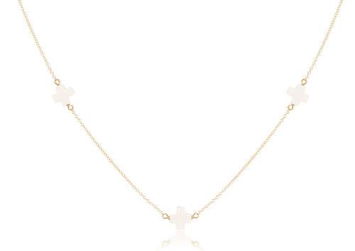  Enewton - choker simplicity chain gold - signature cross off-white - Findlay Rowe Designs