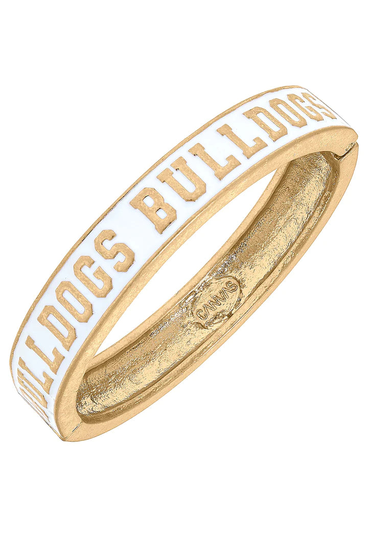 Georgia Bulldogs Enamel Hinge Bangle - White - Findlay Rowe Designs