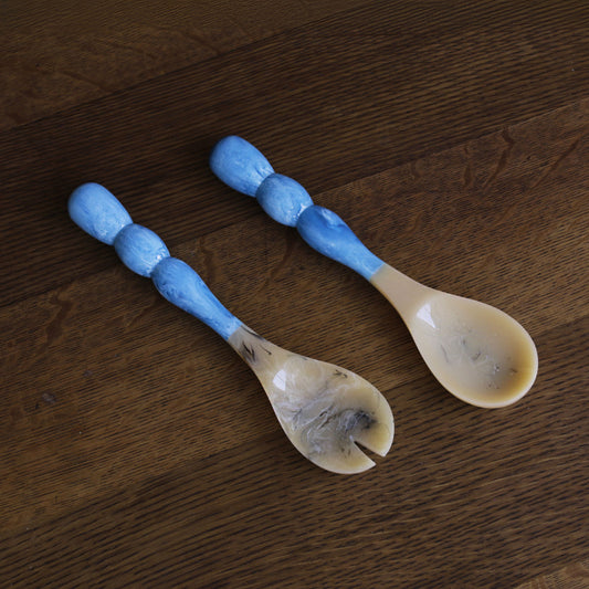 Beatriz Ball - Salad Servers - Resin Rio Bubble - Blue