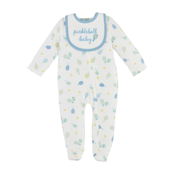 Mud Pie - Baby Sleeper - Blue Pickleball with Bib