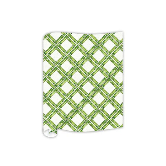 Rosanne Beck - Interlocking Green Bamboo Table Runner