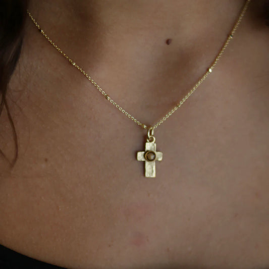 InspireDesigns - Necklace - Mustard Seed Cross