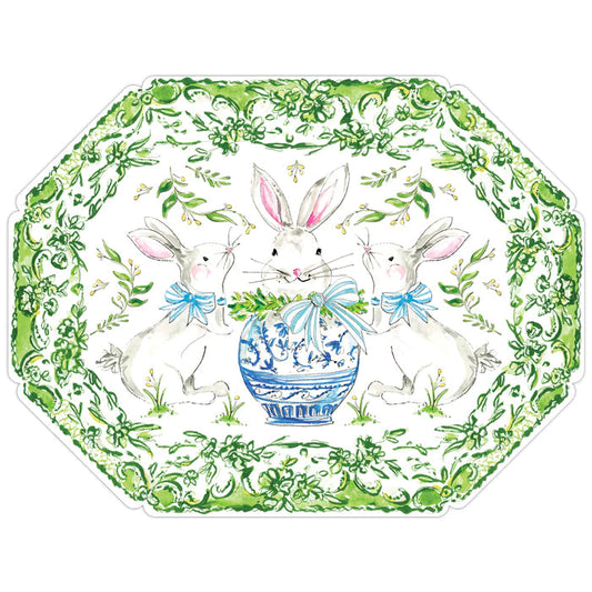 Chinoiserie Egg Bunny Posh Die-Cut Placemat - Findlay Rowe Designs