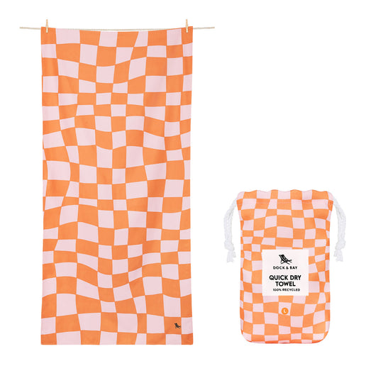 Dock & Bay - Quick Dry Towels - Groovy Check Orange