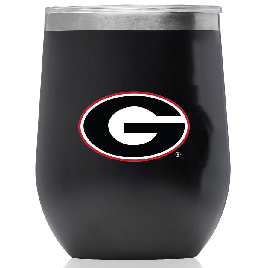 Corkcicle - 12oz Stemless - Collegiate Black UGA G - Findlay Rowe Designs