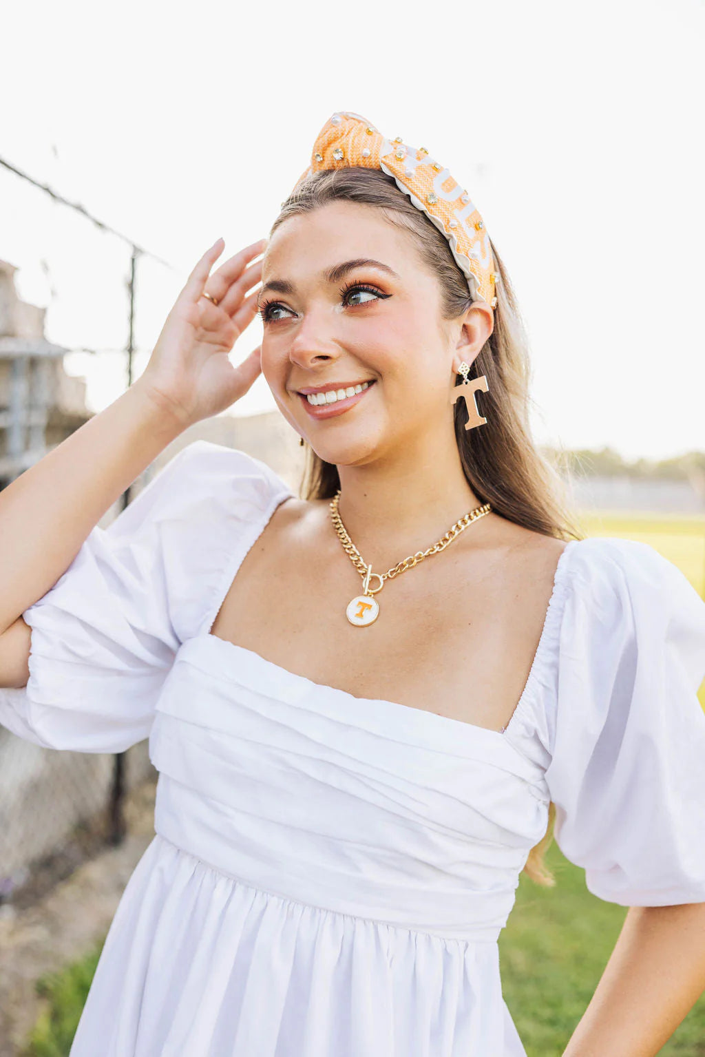 Brianna Cannon - Necklace - Tenn Logo on White - Findlay Rowe Designs