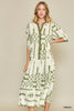 Dress - Aztec Print - Green