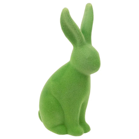 Easter Bunny - Flocked Terracotta - 7.25in Green