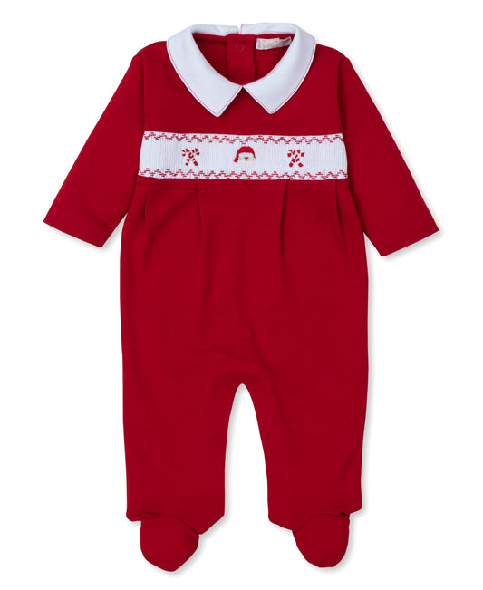 Clearance - Baby - Christmas Footie - Smocked - Red