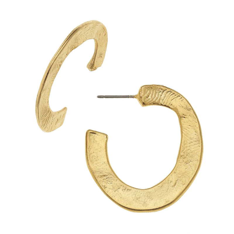 Susan Shaw- Small Hammered Hoops - Findlay Rowe Designs