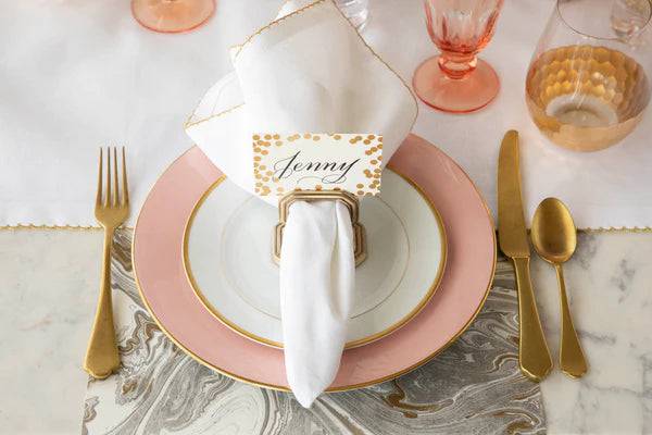 Hester & Cook - Napkin Ring  - Brass with Place Card Holder - Findlay Rowe Designs