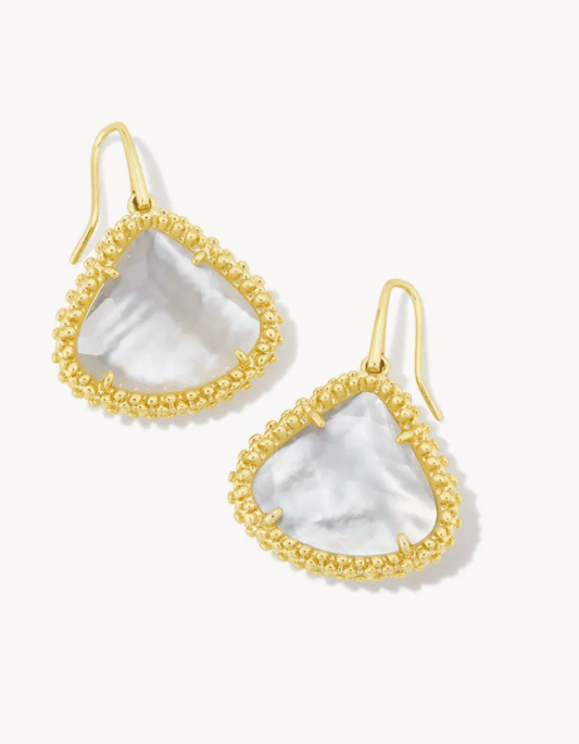 Kendra Scott - Framed Kendall Gold Large Drop Earrings -  Ivory Mother-of-Pearl - Findlay Rowe Designs