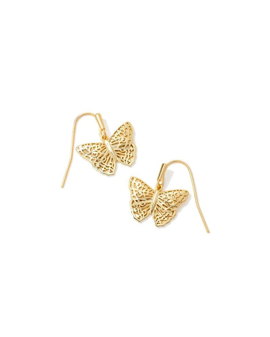 Kendra Scott - Hadley Butterfly Small Drop Earrings - Gold - Findlay Rowe Designs