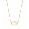 Kendra Scott - Elisa Gold Pendant Necklace In White Kyocera Opal - Findlay Rowe Designs