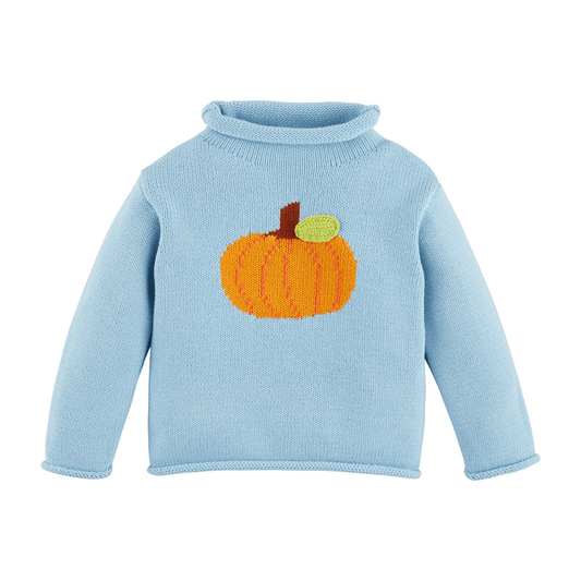 Mud Pie - Sweater - Blue Pumpkin Rollneck Toddler