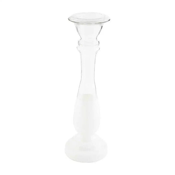 Mud Pie - LARGE WHITE GLASS CANDLEHOLDER