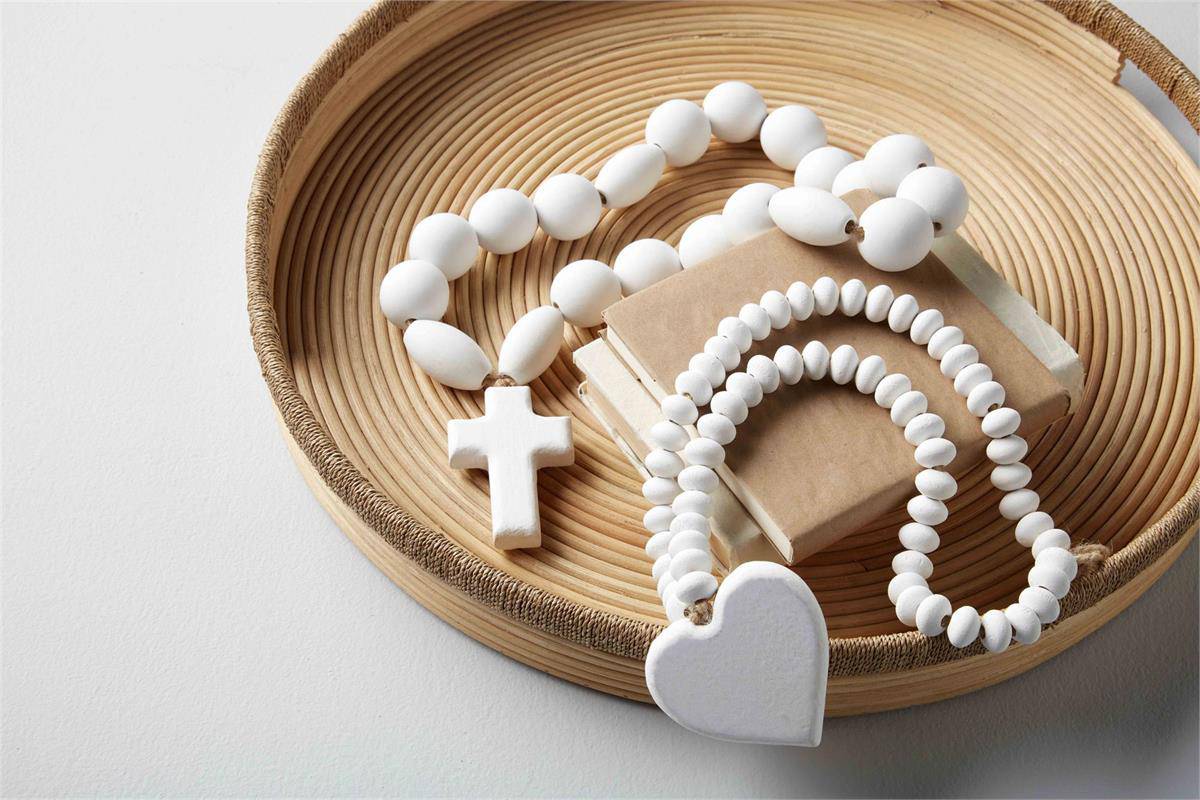 Mud Pie - Bead Decor - Cross - White - Findlay Rowe Designs