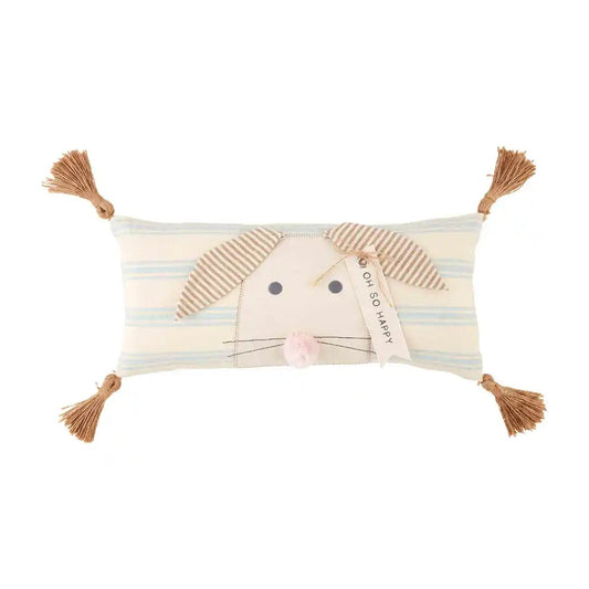 Mud Pie - Pillow - Oh So Happy Bunny Striped - Findlay Rowe Designs