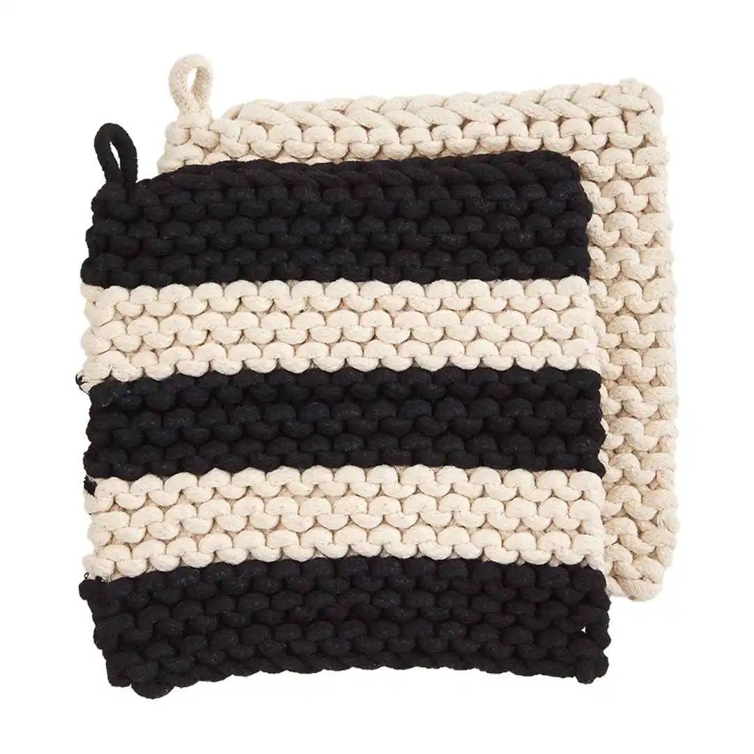 Mud Pie - Pot Holders - Striped Crochet - Findlay Rowe Designs