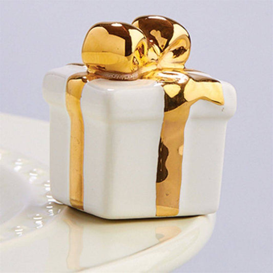 Nora Fleming - Mini - White & Gold Gift - A185 - Findlay Rowe Designs