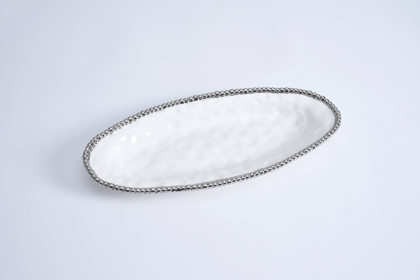 Pampa Bay - Serving Piece - Large Oval - White/Silver - Findlay Rowe Designs