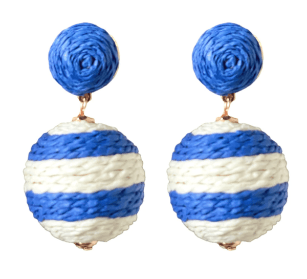 St Armands Designs of Sarasota - Blue and White Striped Lido Pom Poms