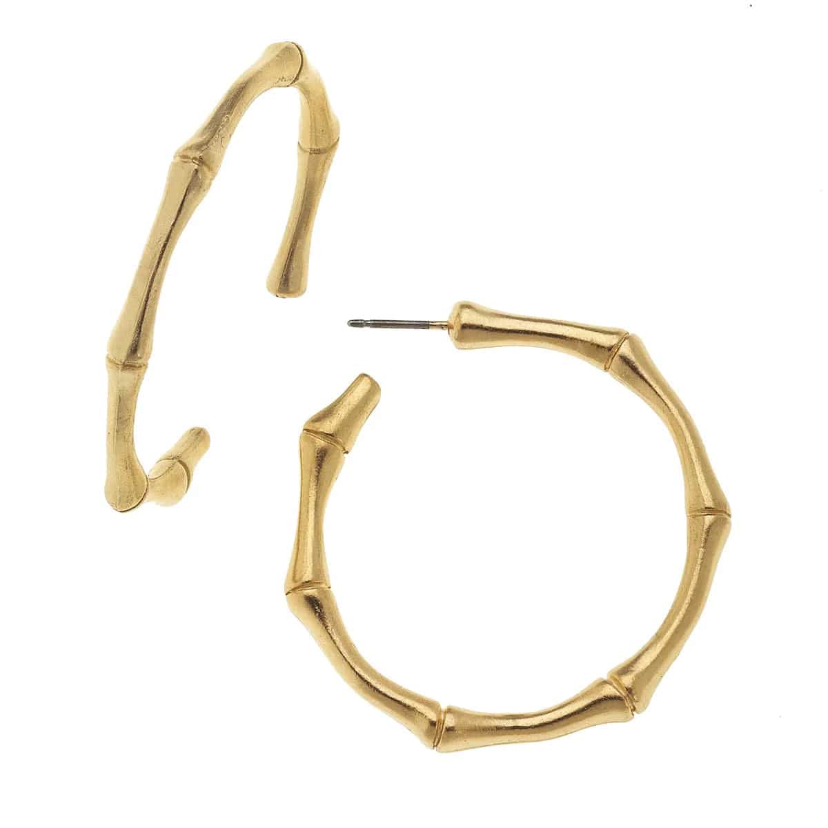 Susan Shaw - Earrings - Bamboo Hoop - Gold - Findlay Rowe Designs