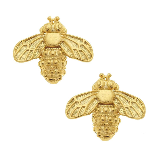 Susan Shaw - Gold Bee Stud Earrings - Findlay Rowe Designs